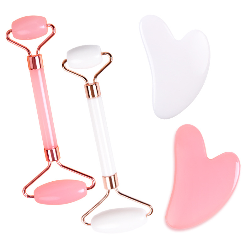 Luxury Skincare Tools - Rose Quartz Facial Massager - Double-Sided